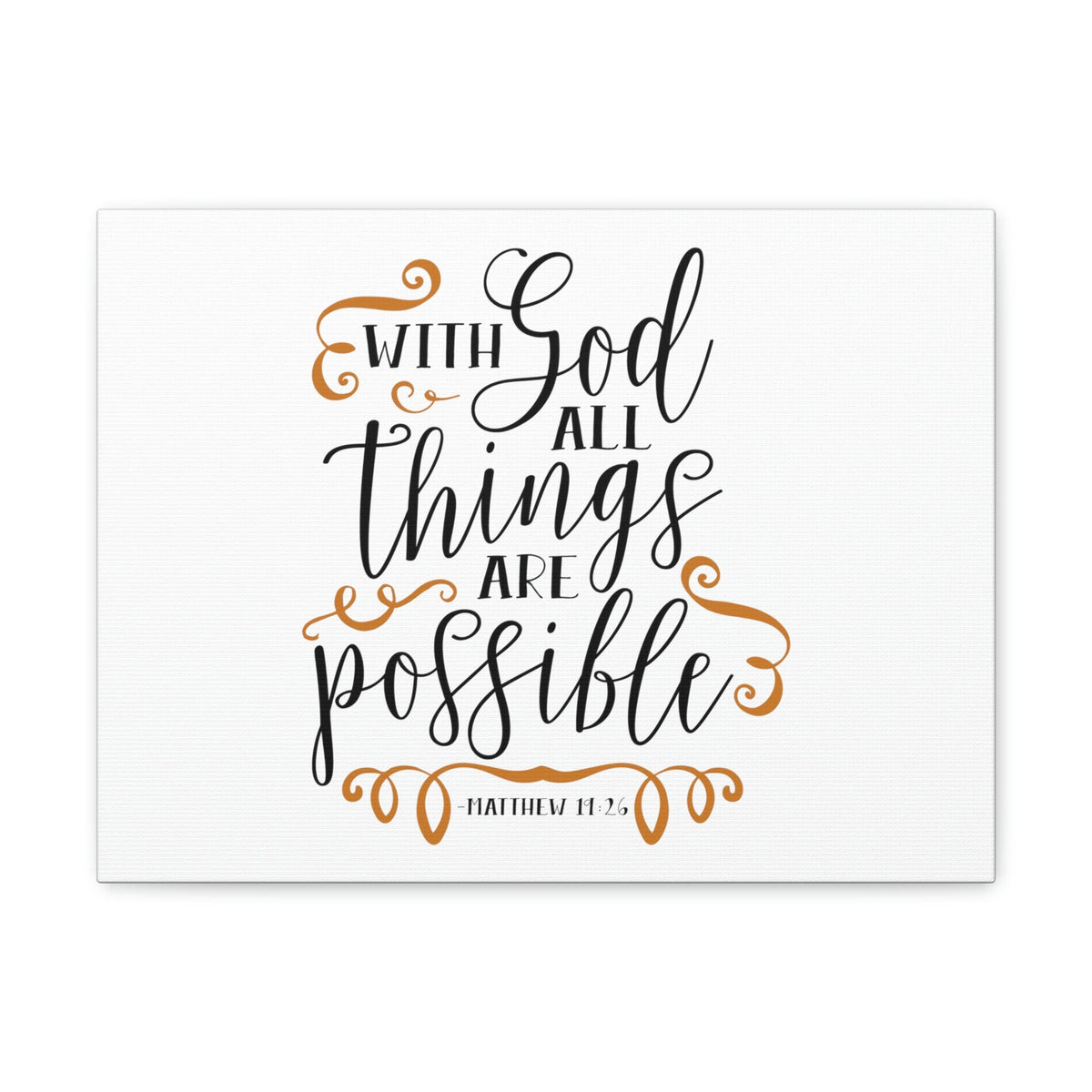 Scripture Walls All Things Are Possible Matthew 19:26 Brown Curves Christian Wall Art Bible Verse Print Ready to Hang Unframed-Express Your Love Gifts