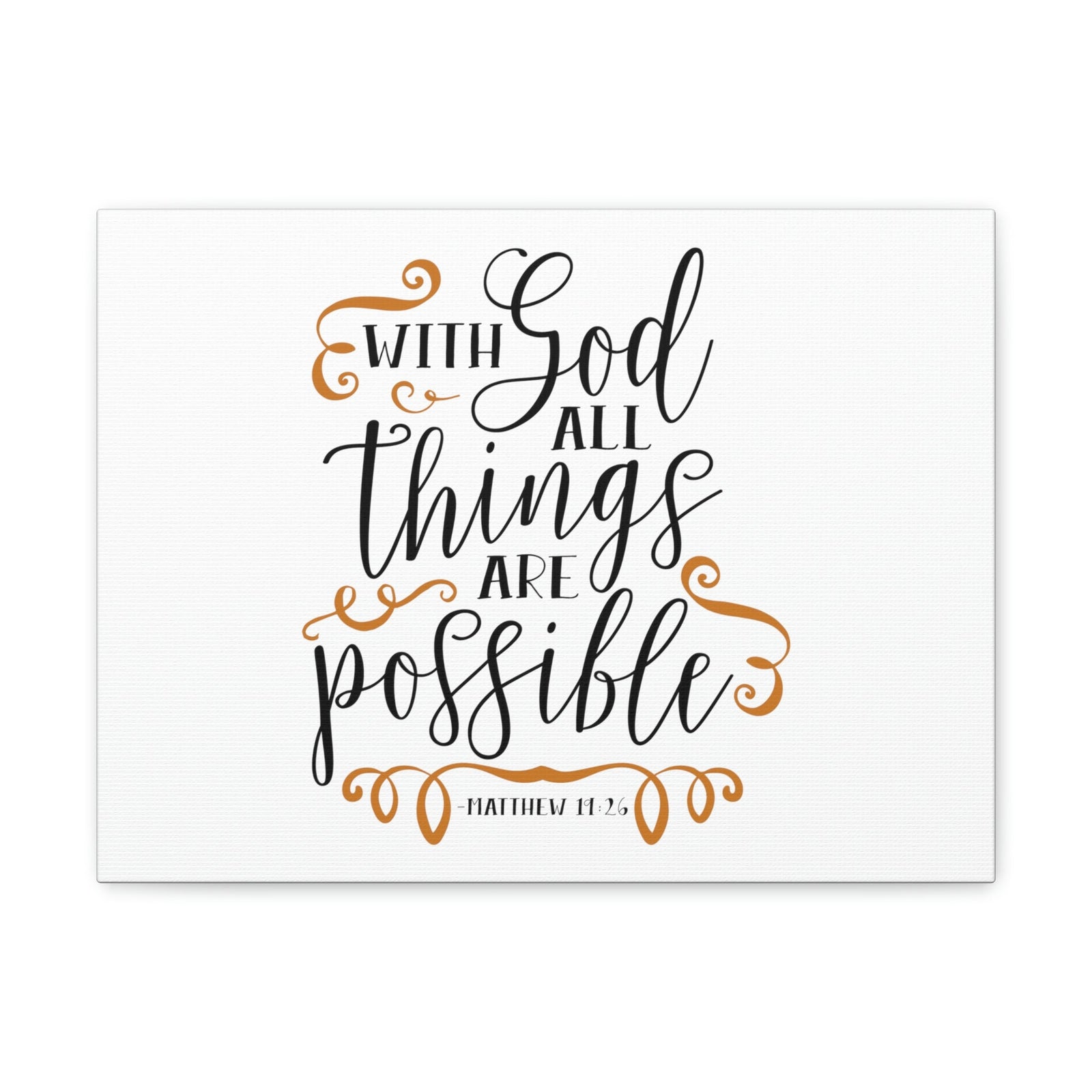 Scripture Walls All Things Are Possible Matthew 19:26 Brown Curves Christian Wall Art Bible Verse Print Ready to Hang Unframed-Express Your Love Gifts