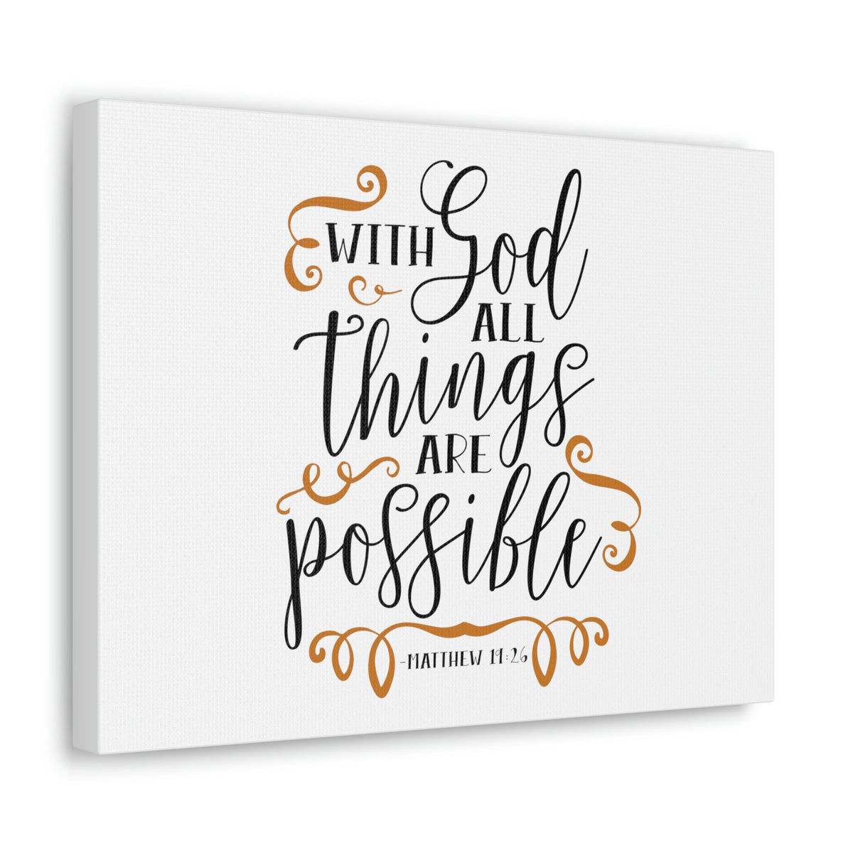 Scripture Walls All Things Are Possible Matthew 19:26 Brown Curves Christian Wall Art Bible Verse Print Ready to Hang Unframed-Express Your Love Gifts