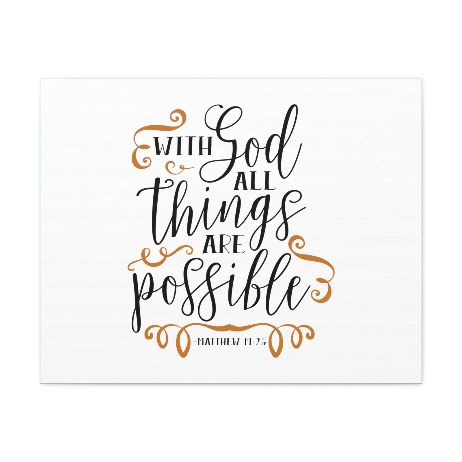 Scripture Walls All Things Are Possible Matthew 19:26 Brown Curves Christian Wall Art Bible Verse Print Ready to Hang Unframed-Express Your Love Gifts