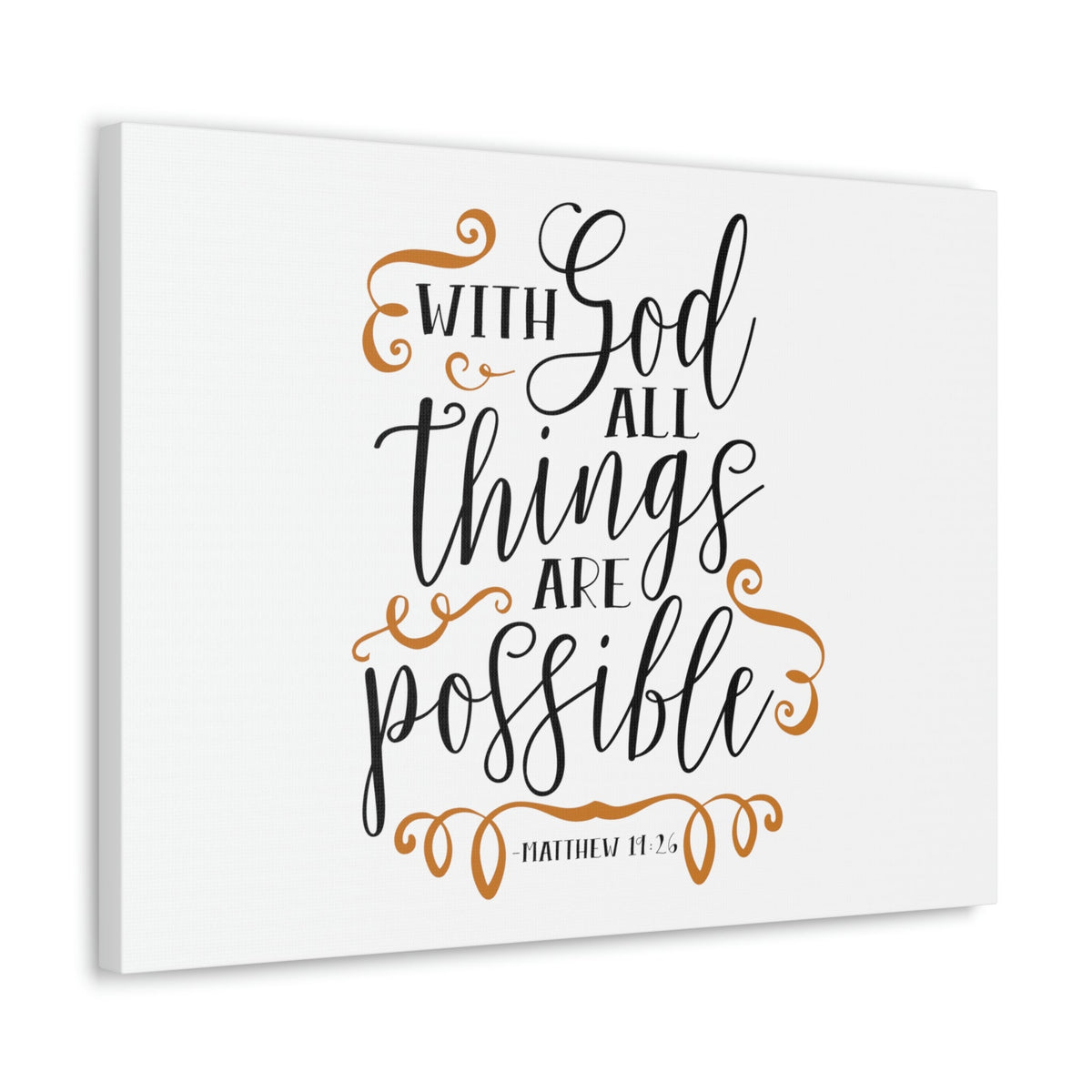 Scripture Walls All Things Are Possible Matthew 19:26 Brown Curves Christian Wall Art Bible Verse Print Ready to Hang Unframed-Express Your Love Gifts