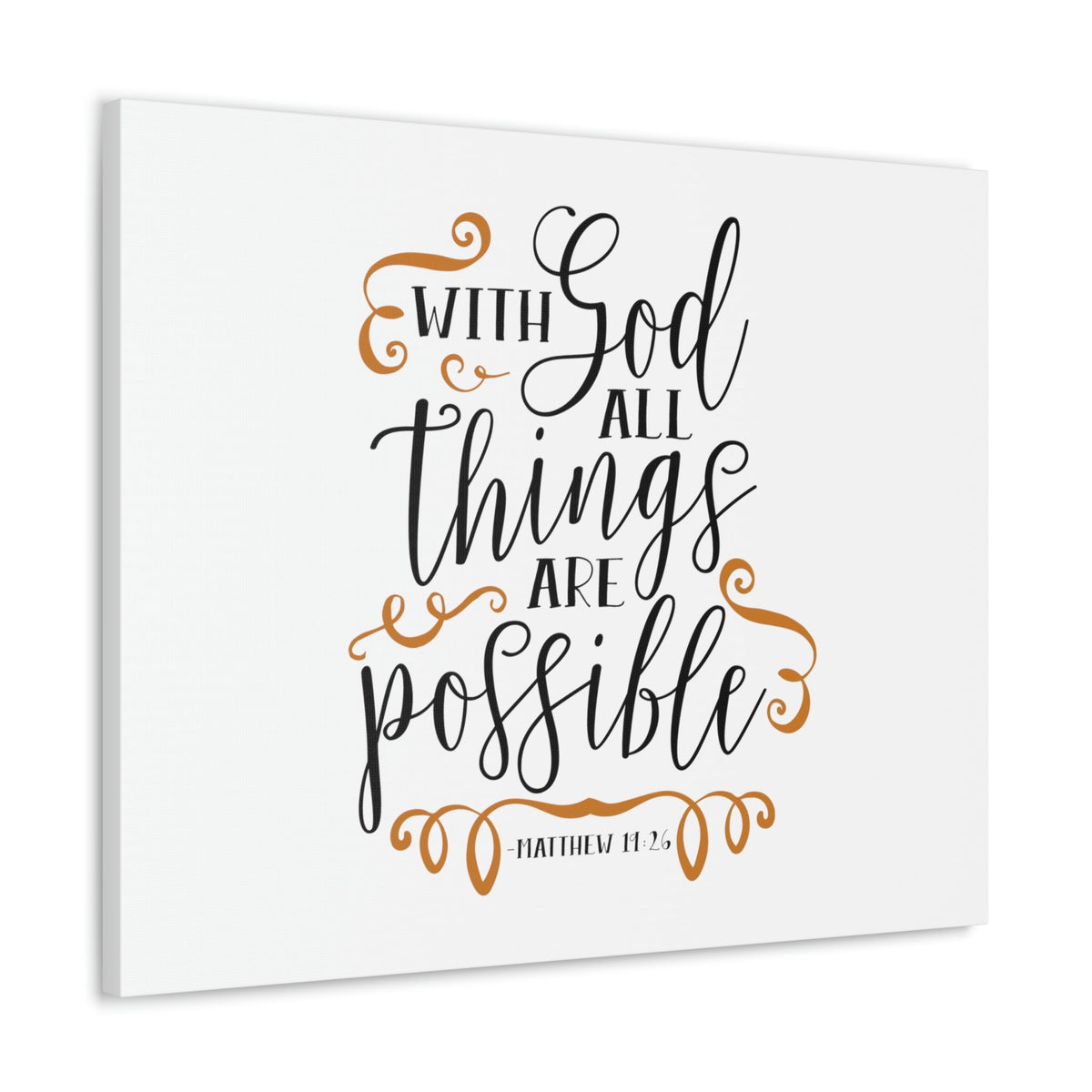 Scripture Walls All Things Are Possible Matthew 19:26 Brown Curves Christian Wall Art Bible Verse Print Ready to Hang Unframed-Express Your Love Gifts