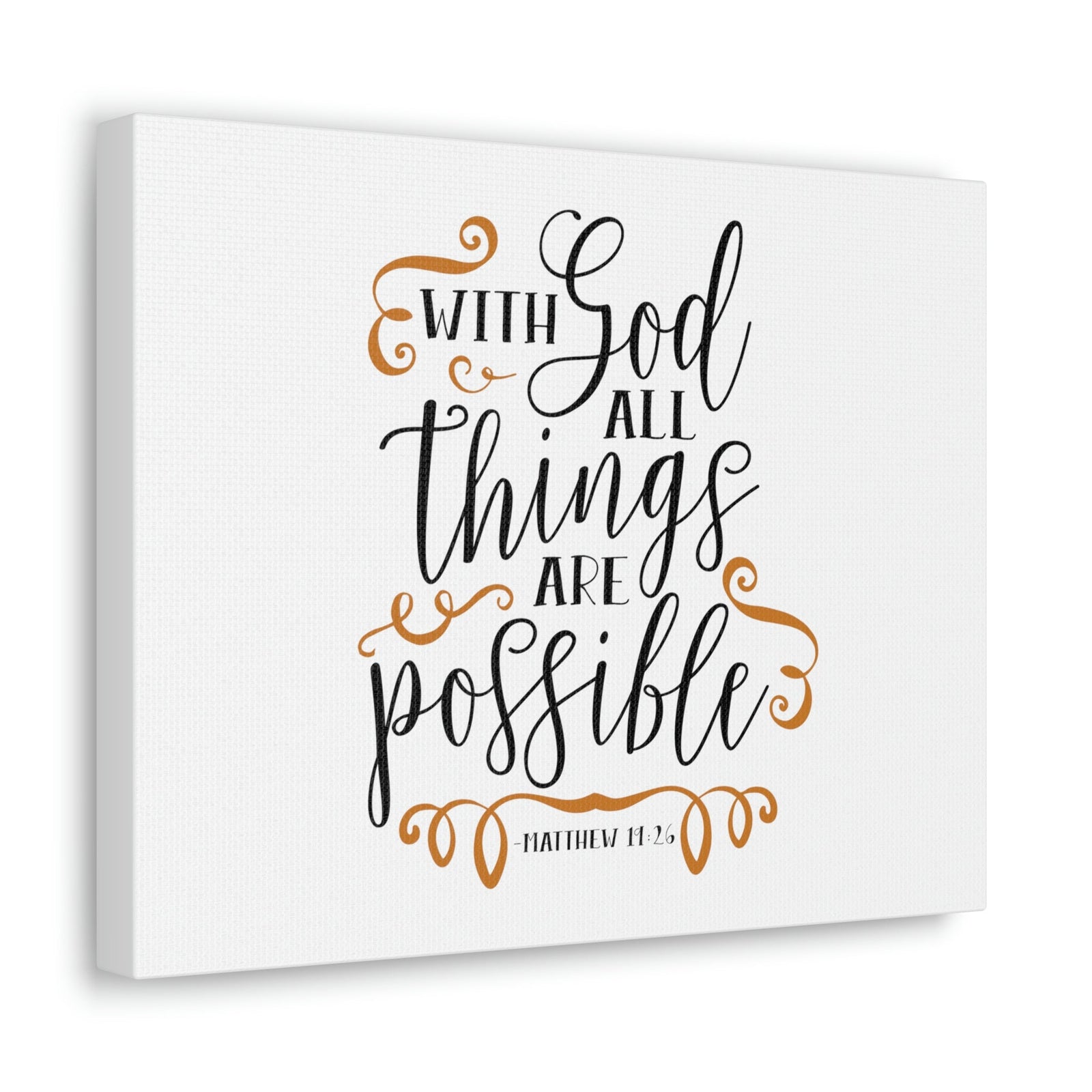 Scripture Walls All Things Are Possible Matthew 19:26 Brown Curves Christian Wall Art Bible Verse Print Ready to Hang Unframed-Express Your Love Gifts