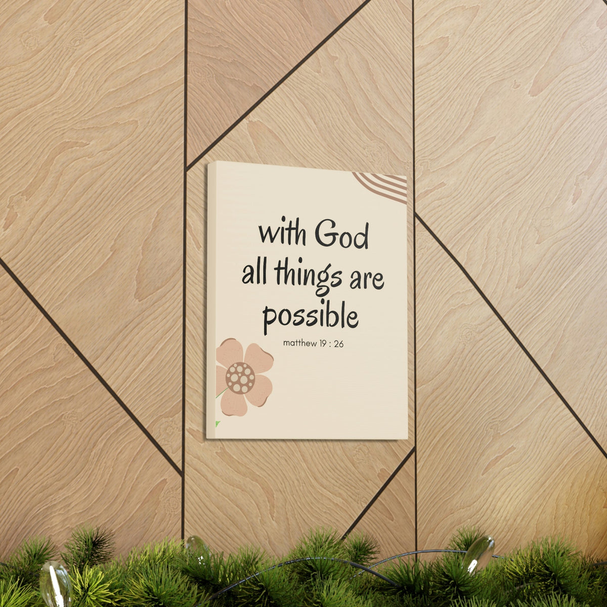Scripture Walls All Things Are Possible Matthew 19:26 Brown Flower Christian Wall Art Bible Verse Print Ready to Hang Unframed-Express Your Love Gifts