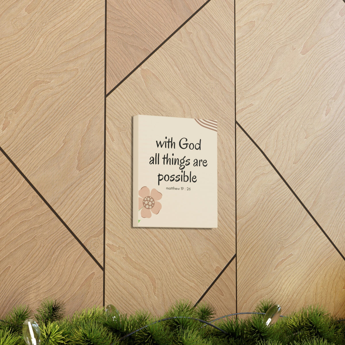 Scripture Walls All Things Are Possible Matthew 19:26 Brown Flower Christian Wall Art Bible Verse Print Ready to Hang Unframed-Express Your Love Gifts