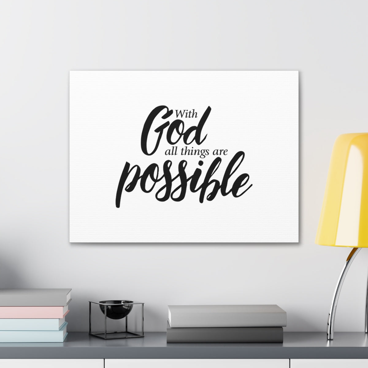Scripture Walls All Things Are Possible Matthew 19:26 White Christian Wall Art Bible Verse Print Ready to Hang Unframed-Express Your Love Gifts