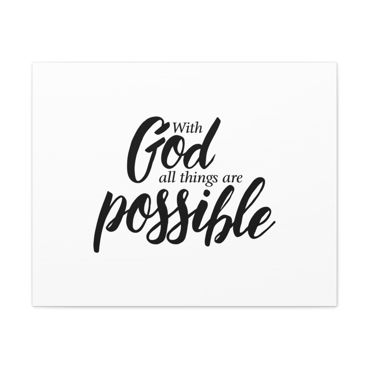 Scripture Walls All Things Are Possible Matthew 19:26 White Christian Wall Art Bible Verse Print Ready to Hang Unframed-Express Your Love Gifts
