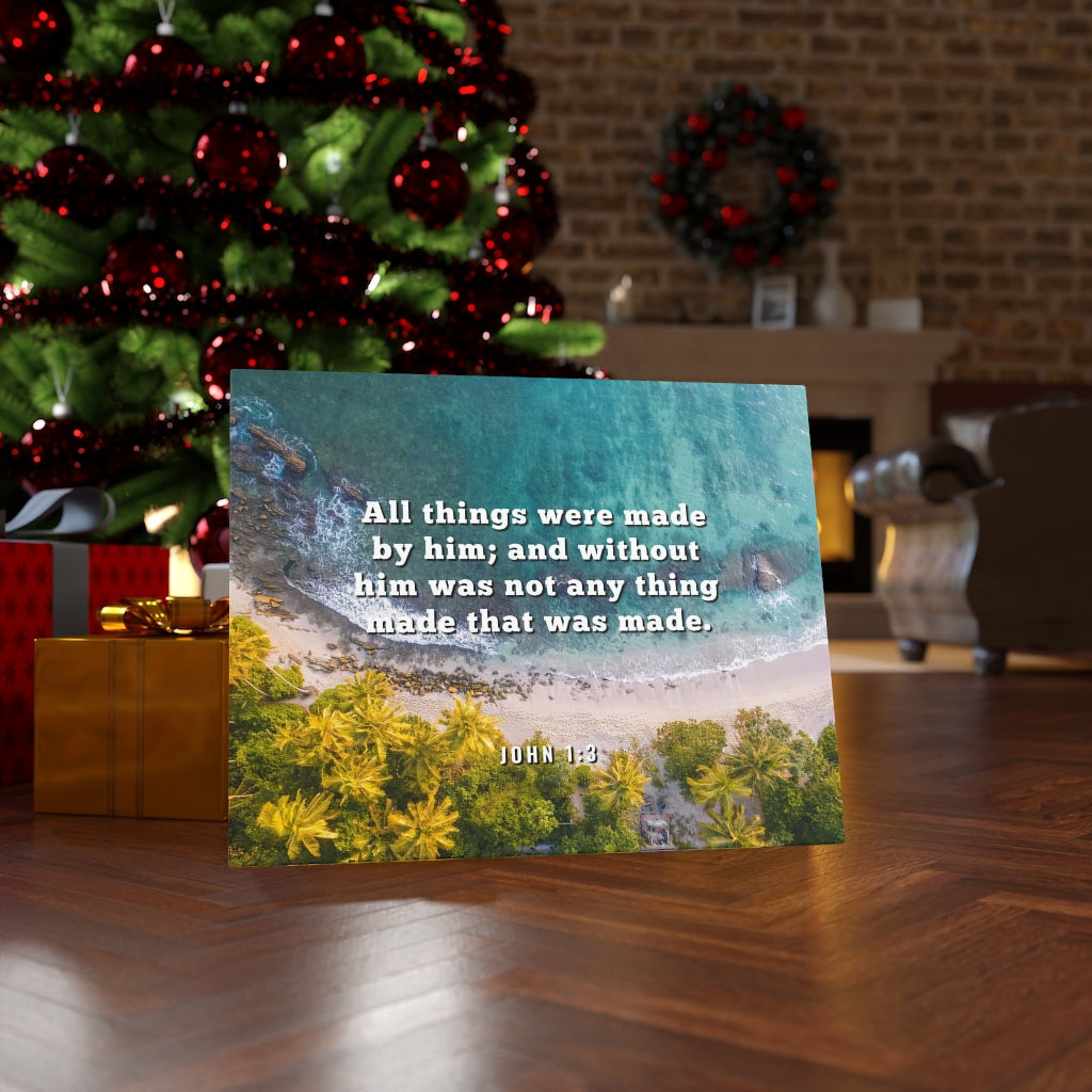 Scripture Walls All Things John 1:3 Bible Verse Canvas Christian Wall Art Ready to Hang Unframed-Express Your Love Gifts