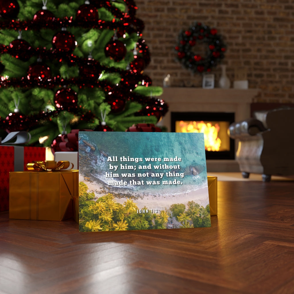 Scripture Walls All Things John 1:3 Bible Verse Canvas Christian Wall Art Ready to Hang Unframed-Express Your Love Gifts