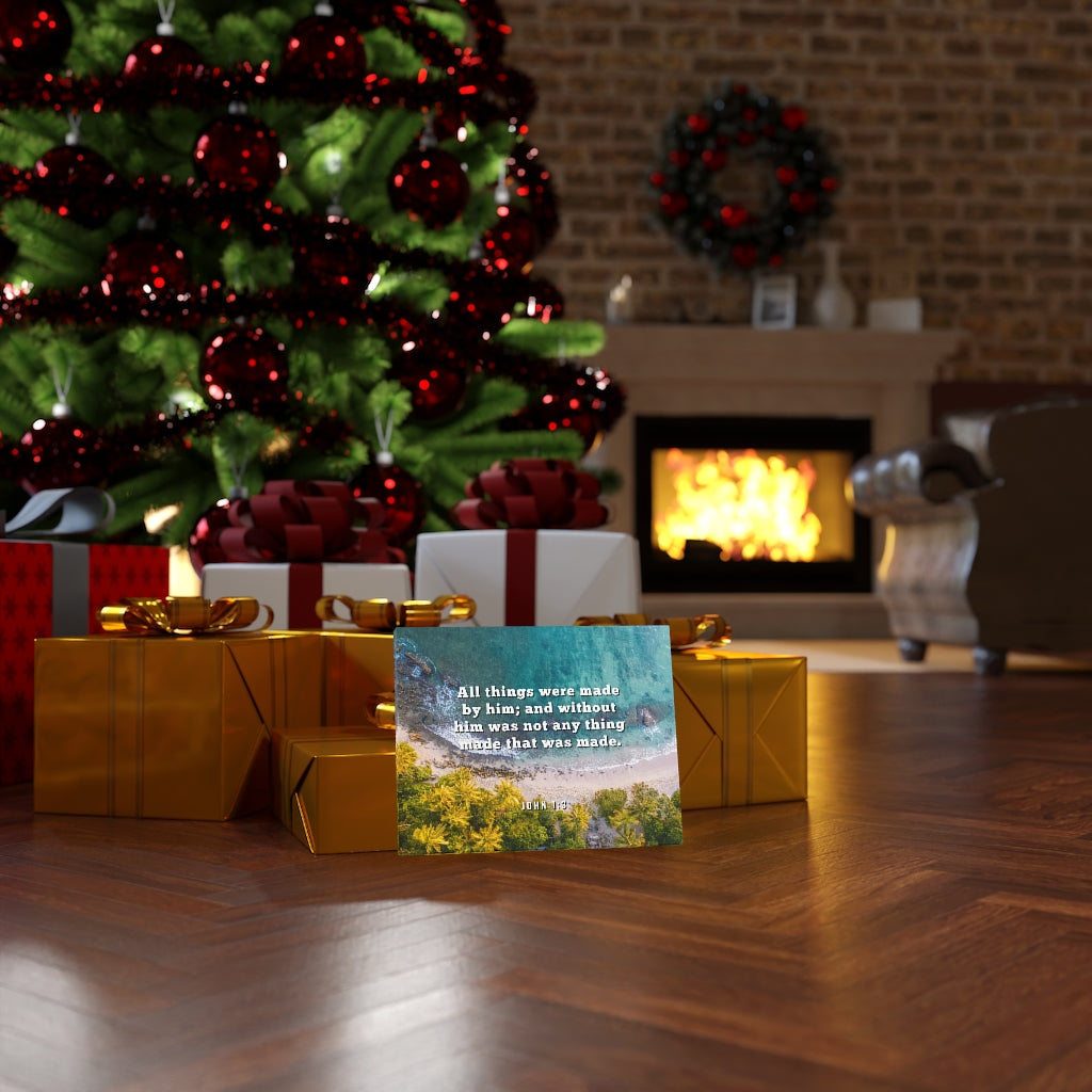 Scripture Walls All Things John 1:3 Bible Verse Canvas Christian Wall Art Ready to Hang Unframed-Express Your Love Gifts