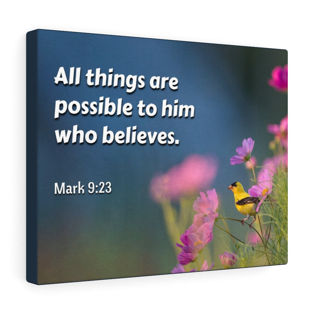 Scripture Walls All Things Mark 9:23 Bible Verse Canvas Christian Wall Art Ready to Hang Unframed-Express Your Love Gifts