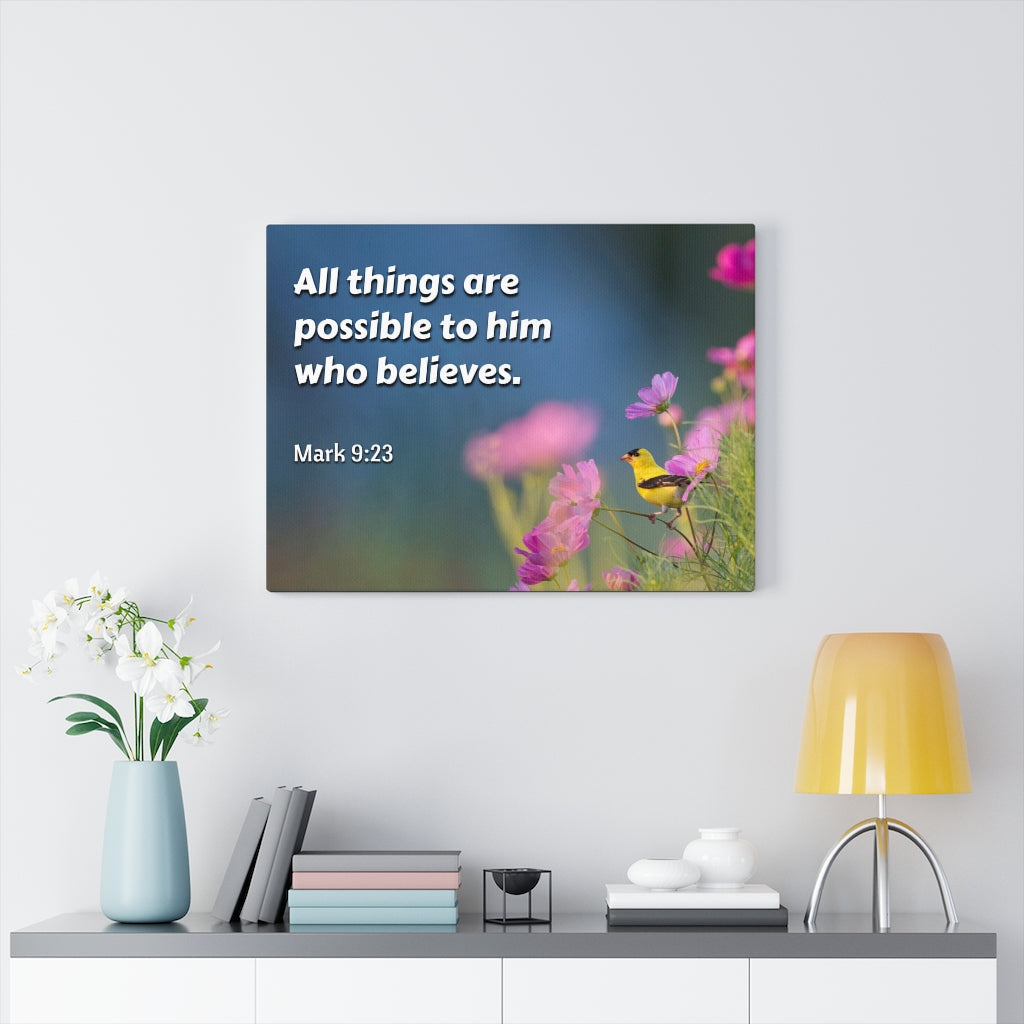 Scripture Walls All Things Mark 9:23 Bible Verse Canvas Christian Wall Art Ready to Hang Unframed-Express Your Love Gifts