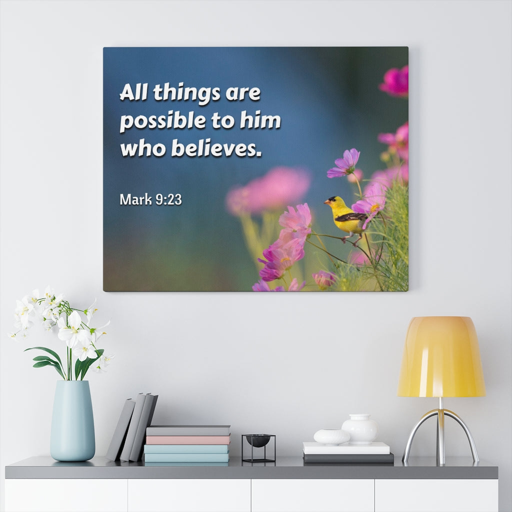 Scripture Walls All Things Mark 9:23 Bible Verse Canvas Christian Wall Art Ready to Hang Unframed-Express Your Love Gifts