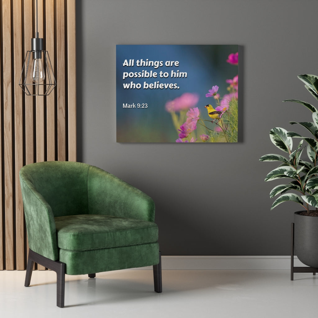 Scripture Walls All Things Mark 9:23 Bible Verse Canvas Christian Wall Art Ready to Hang Unframed-Express Your Love Gifts