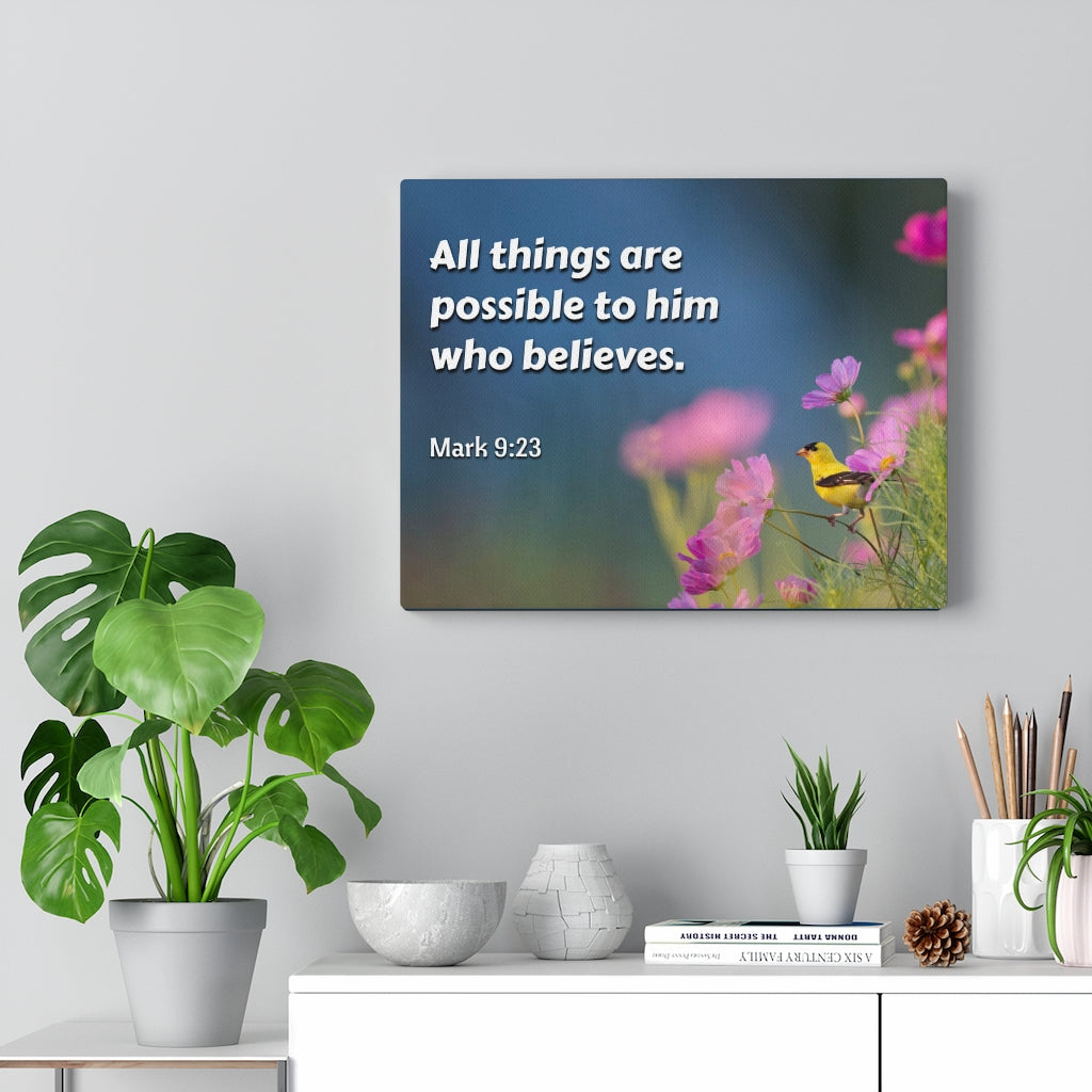 Scripture Walls All Things Mark 9:23 Bible Verse Canvas Christian Wall Art Ready to Hang Unframed-Express Your Love Gifts