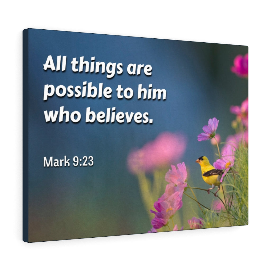 Scripture Walls All Things Mark 9:23 Bible Verse Canvas Christian Wall Art Ready to Hang Unframed-Express Your Love Gifts