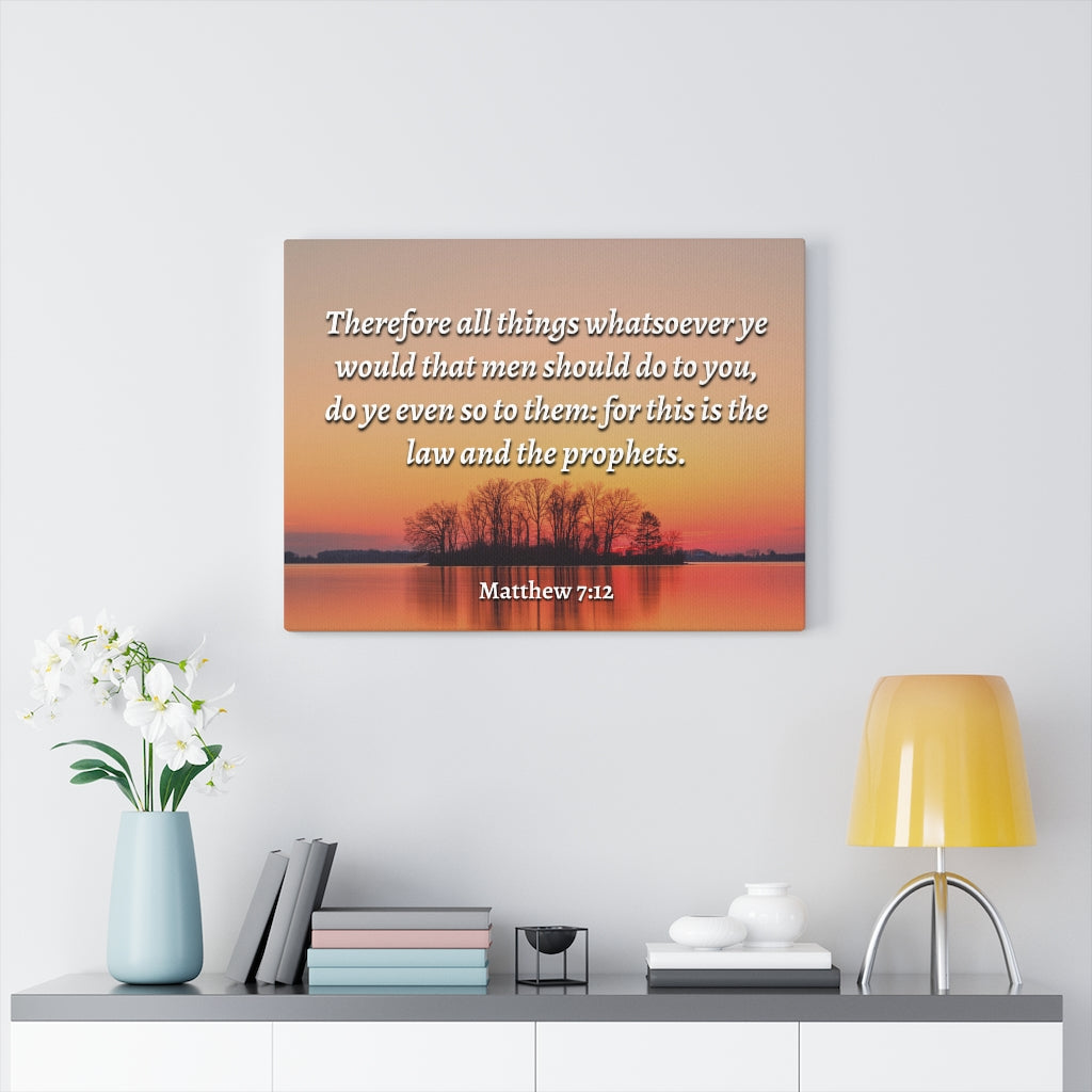 Scripture Walls All Things Matthew 7:12 Bible Verse Canvas Christian Wall Art Ready to Hang Unframed-Express Your Love Gifts