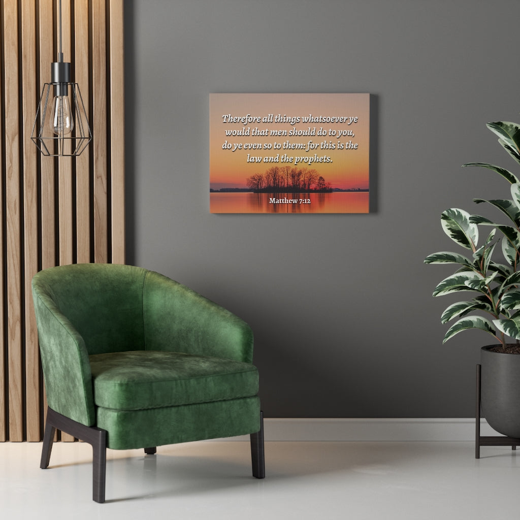 Scripture Walls All Things Matthew 7:12 Bible Verse Canvas Christian Wall Art Ready to Hang Unframed-Express Your Love Gifts