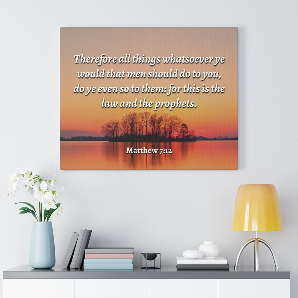 Scripture Walls All Things Matthew 7:12 Bible Verse Canvas Christian Wall Art Ready to Hang Unframed-Express Your Love Gifts