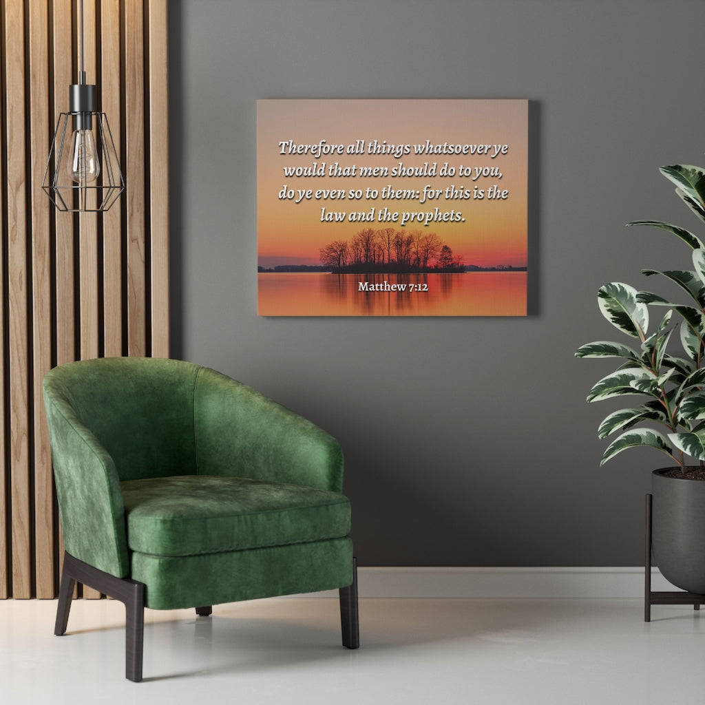 Scripture Walls All Things Matthew 7:12 Bible Verse Canvas Christian Wall Art Ready to Hang Unframed-Express Your Love Gifts