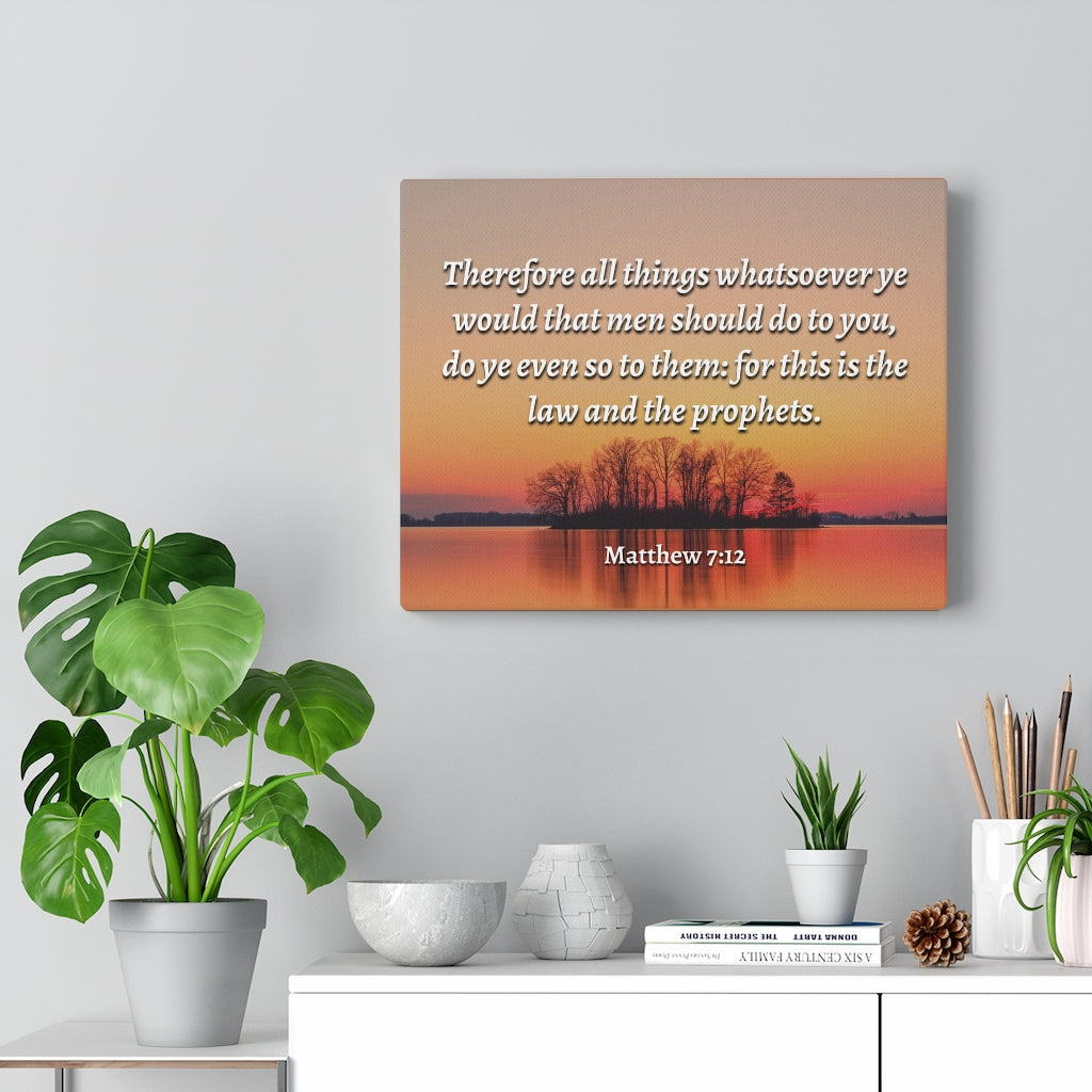 Scripture Walls All Things Matthew 7:12 Bible Verse Canvas Christian Wall Art Ready to Hang Unframed-Express Your Love Gifts