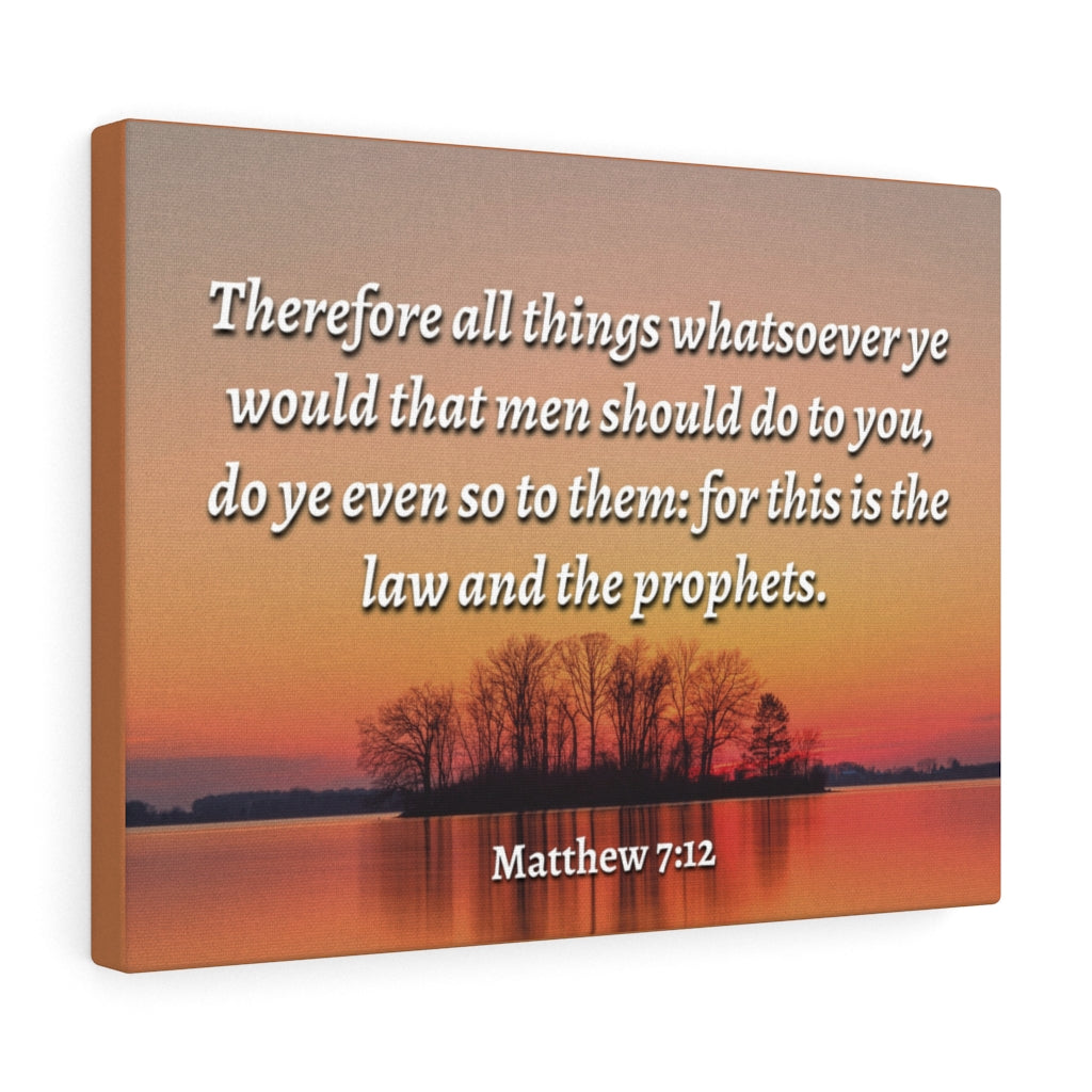 Scripture Walls All Things Matthew 7:12 Bible Verse Canvas Christian Wall Art Ready to Hang Unframed-Express Your Love Gifts