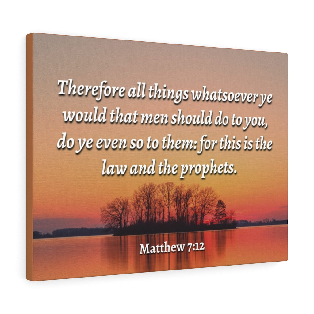 Scripture Walls All Things Matthew 7:12 Bible Verse Canvas Christian Wall Art Ready to Hang Unframed-Express Your Love Gifts