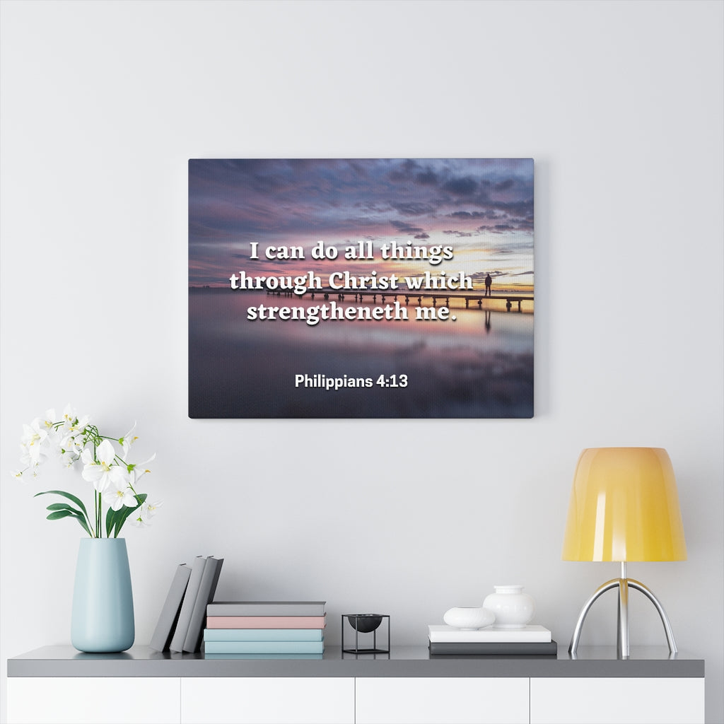 Scripture Walls All Things Philippians 4:13 Bible Verse Canvas Christian Wall Art Ready to Hang Unframed-Express Your Love Gifts