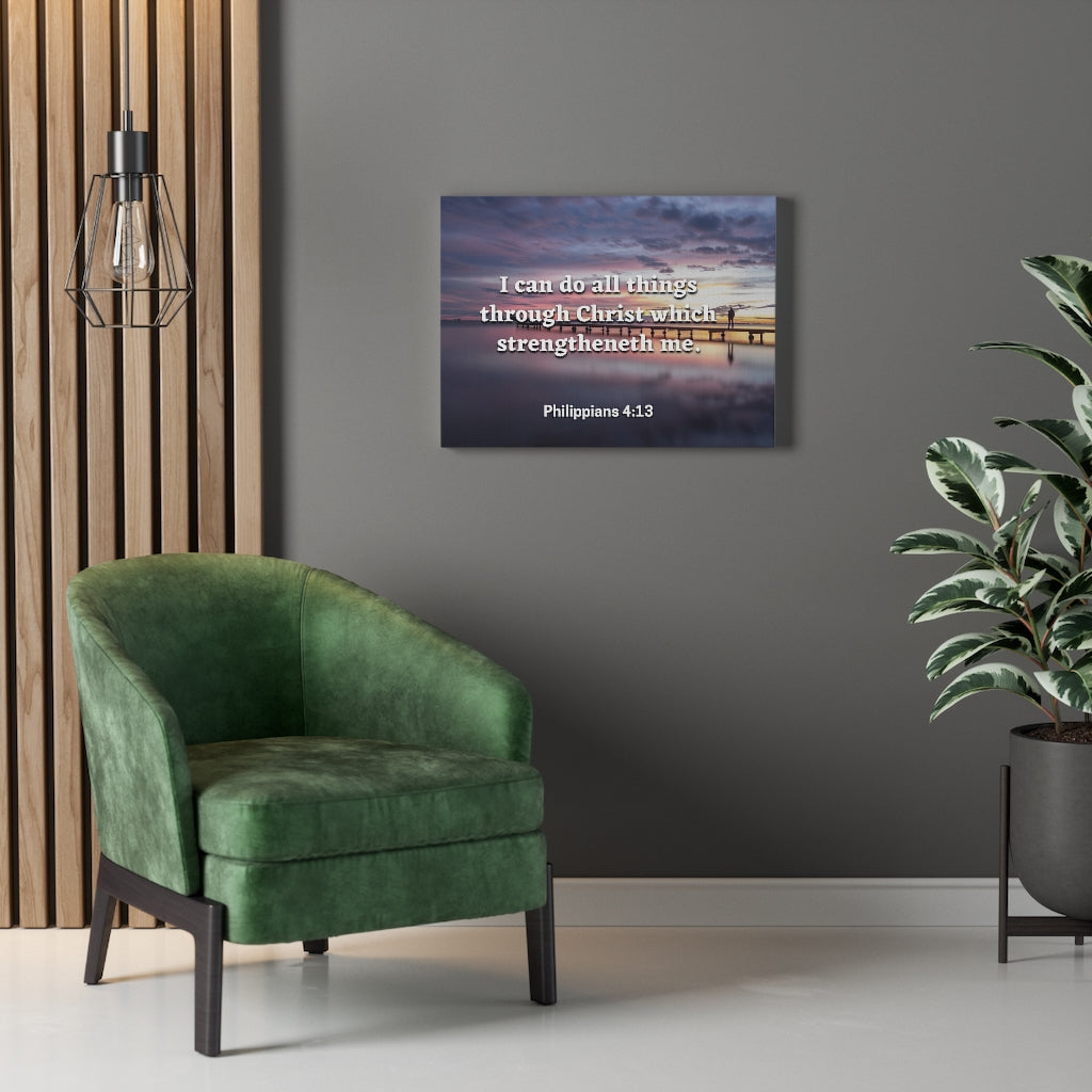 Scripture Walls All Things Philippians 4:13 Bible Verse Canvas Christian Wall Art Ready to Hang Unframed-Express Your Love Gifts