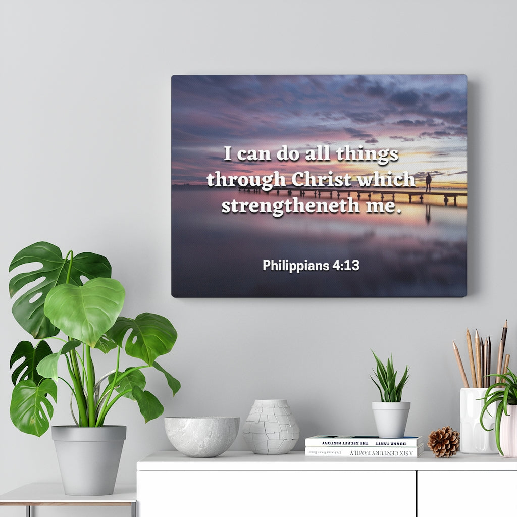 Scripture Walls All Things Philippians 4:13 Bible Verse Canvas Christian Wall Art Ready to Hang Unframed-Express Your Love Gifts