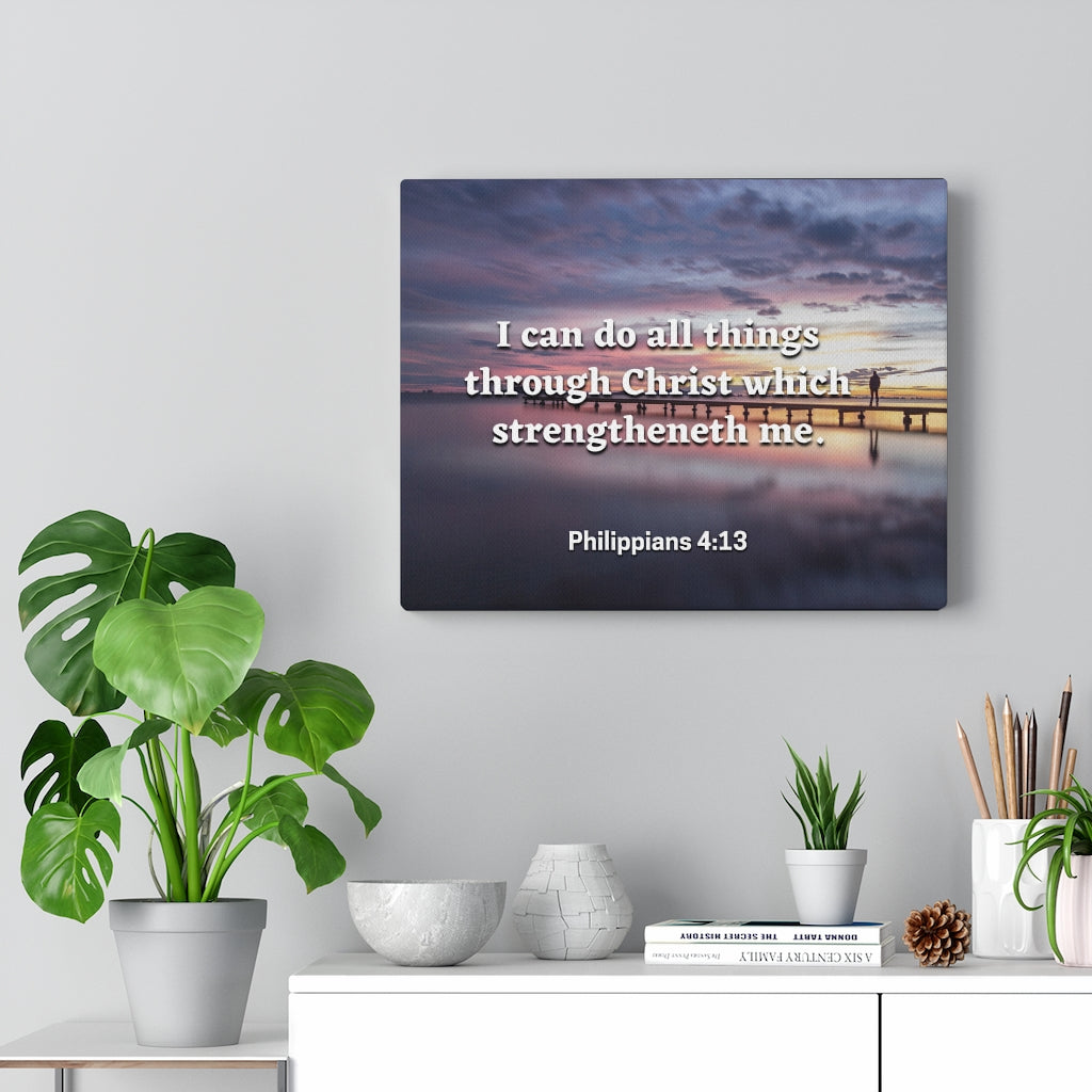 Scripture Walls All Things Philippians 4:13 Bible Verse Canvas Christian Wall Art Ready to Hang Unframed-Express Your Love Gifts