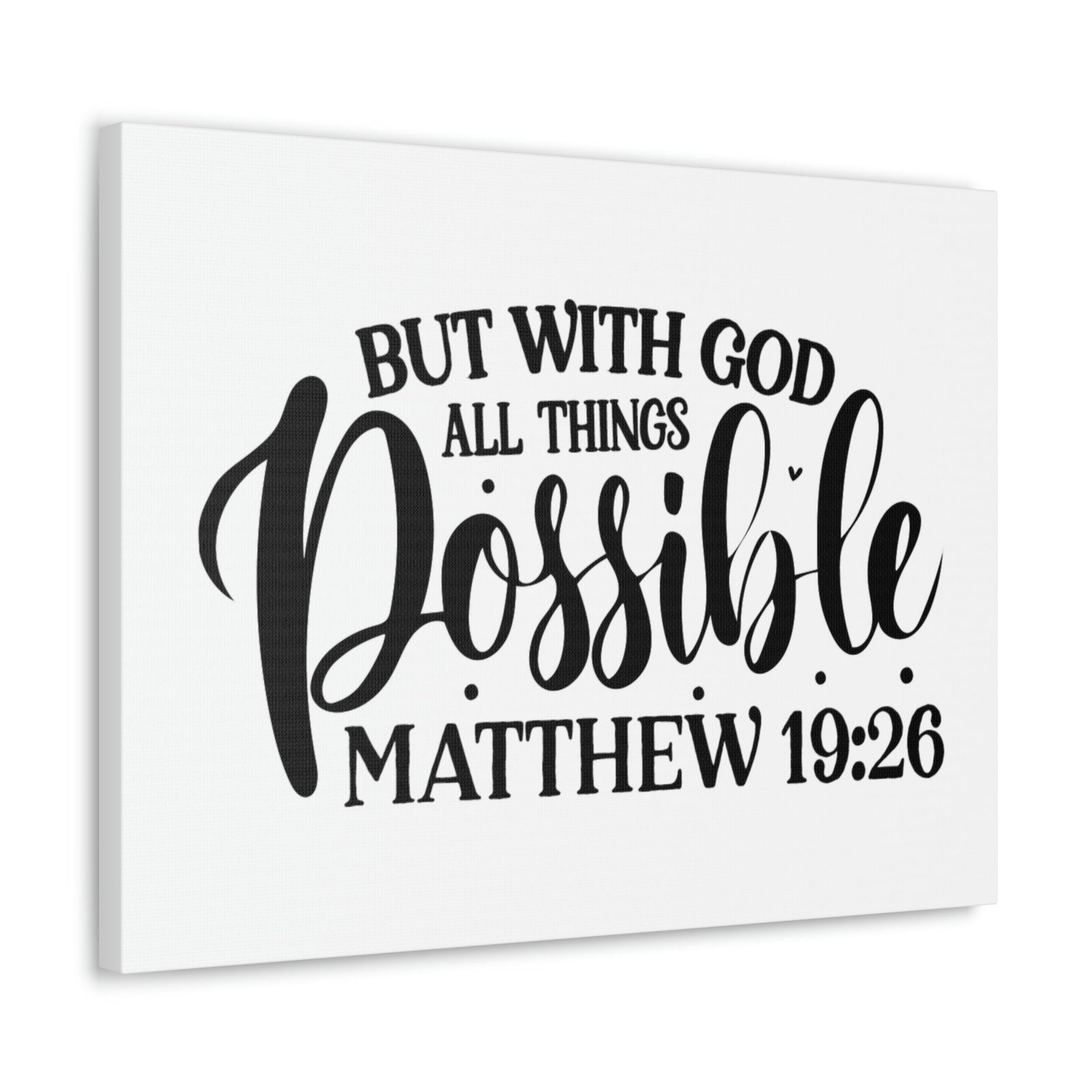 Scripture Walls All Things Possible With God Matthew 19:26 Cursive Christian Wall Art Bible Verse Print Ready to Hang Unframed-Express Your Love Gifts