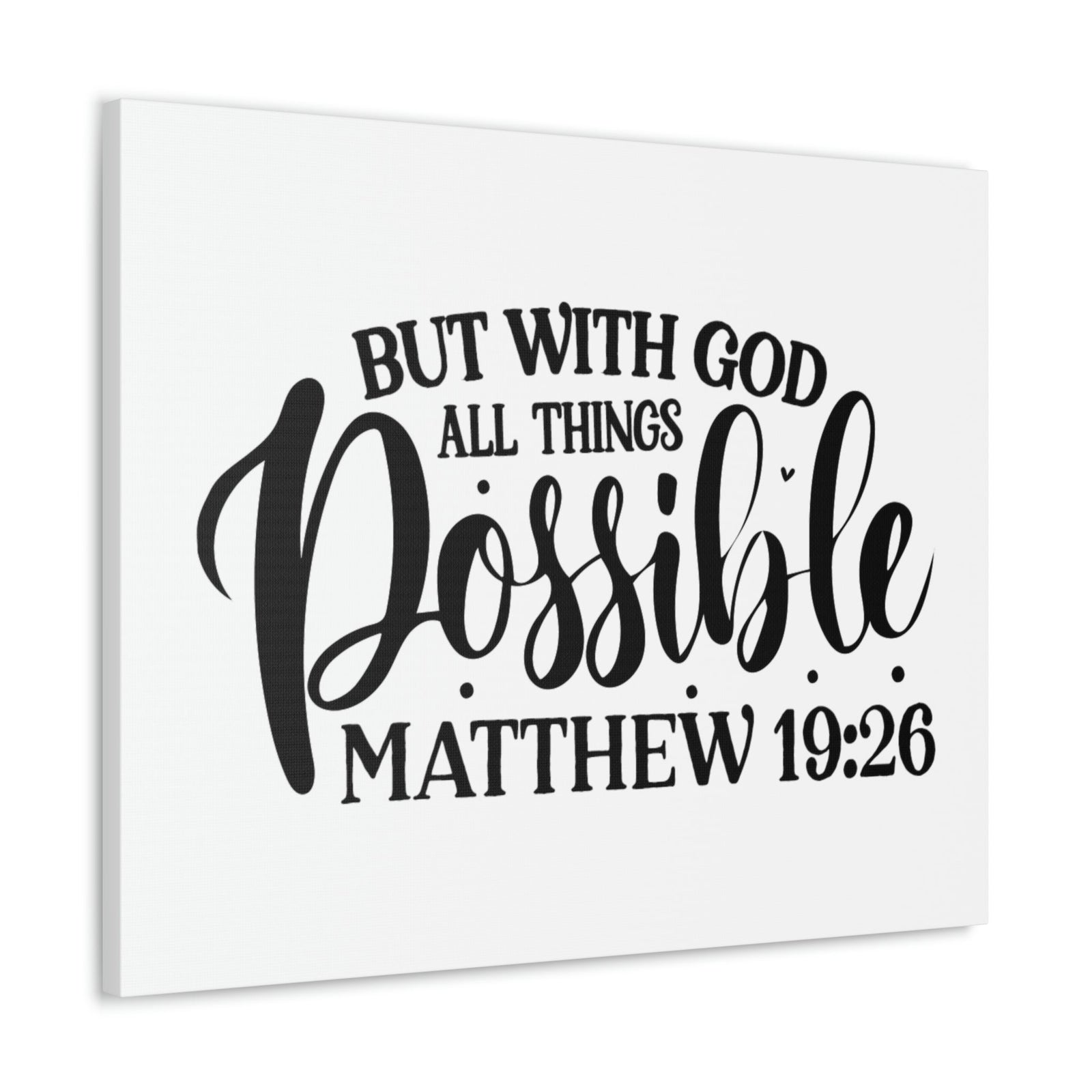 Scripture Walls All Things Possible With God Matthew 19:26 Cursive Christian Wall Art Bible Verse Print Ready to Hang Unframed-Express Your Love Gifts