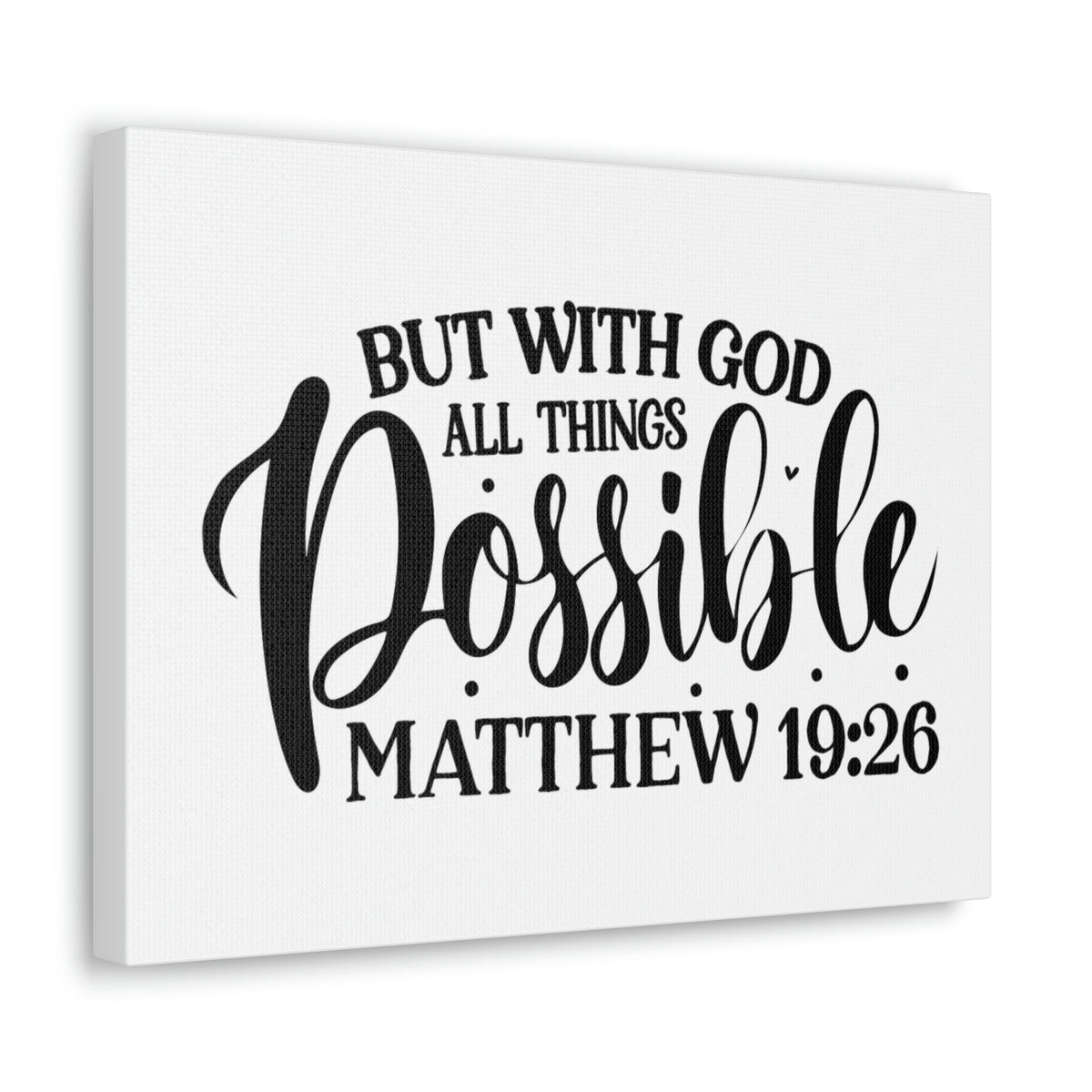 Scripture Walls All Things Possible With God Matthew 19:26 Cursive Christian Wall Art Bible Verse Print Ready to Hang Unframed-Express Your Love Gifts