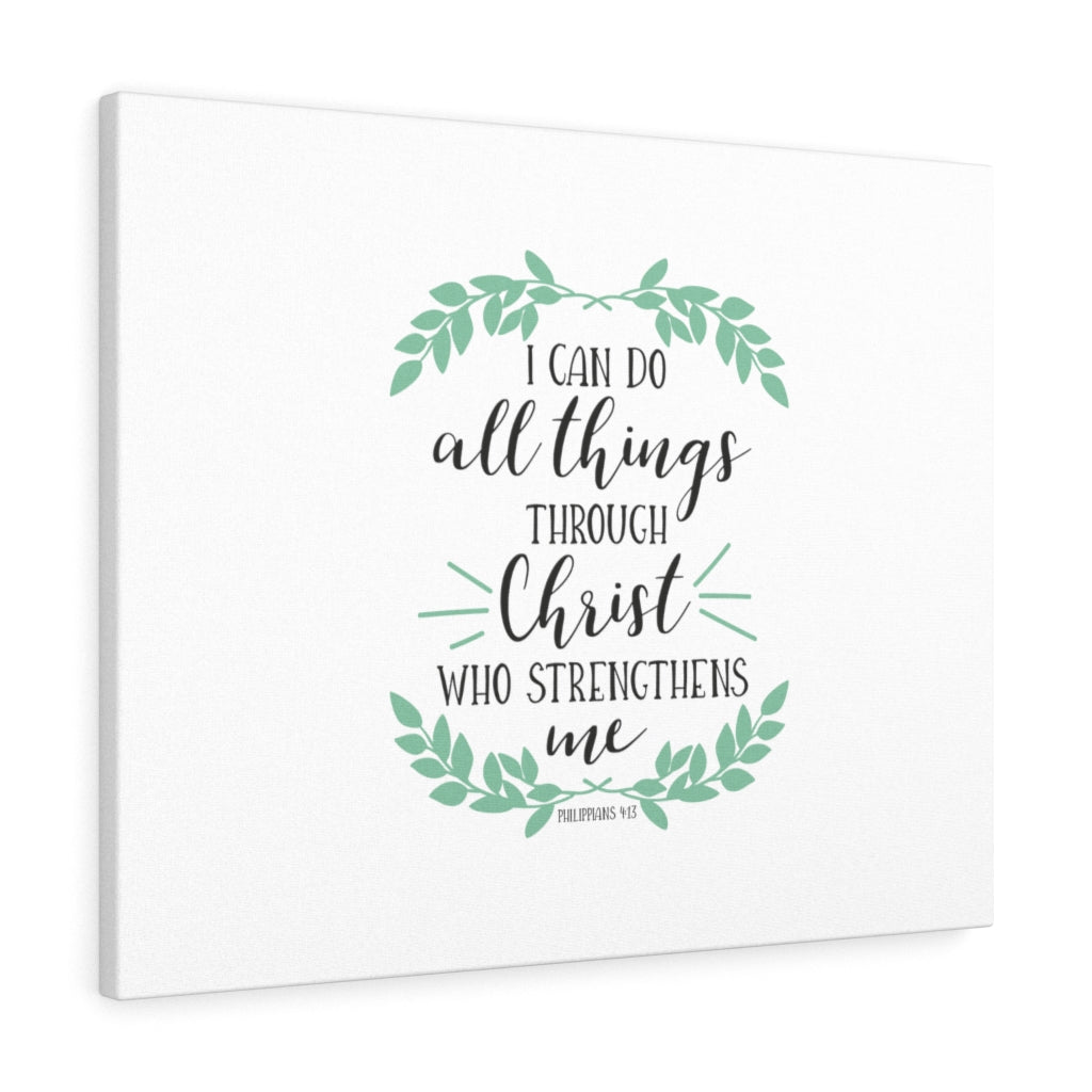 Scripture Walls All Things Through Christ Philippians 4:13 Bible Verse Canvas Christian Wall Art Ready to Hang Unframed-Express Your Love Gifts