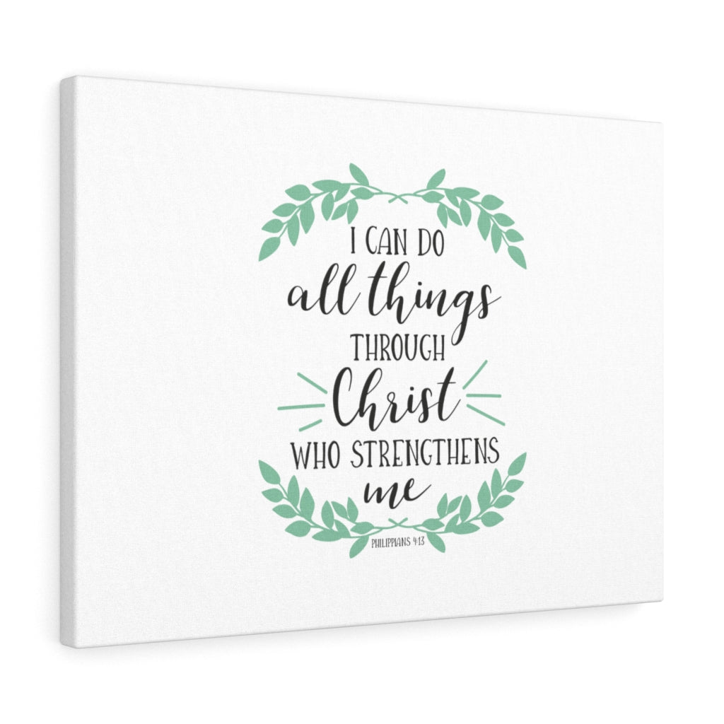 Scripture Walls All Things Through Christ Philippians 4:13 Bible Verse Canvas Christian Wall Art Ready to Hang Unframed-Express Your Love Gifts