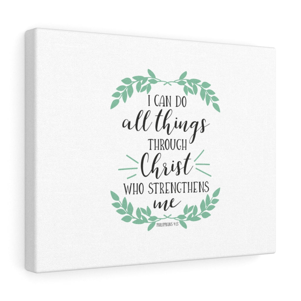 Scripture Walls All Things Through Christ Philippians 4:13 Bible Verse Canvas Christian Wall Art Ready to Hang Unframed-Express Your Love Gifts