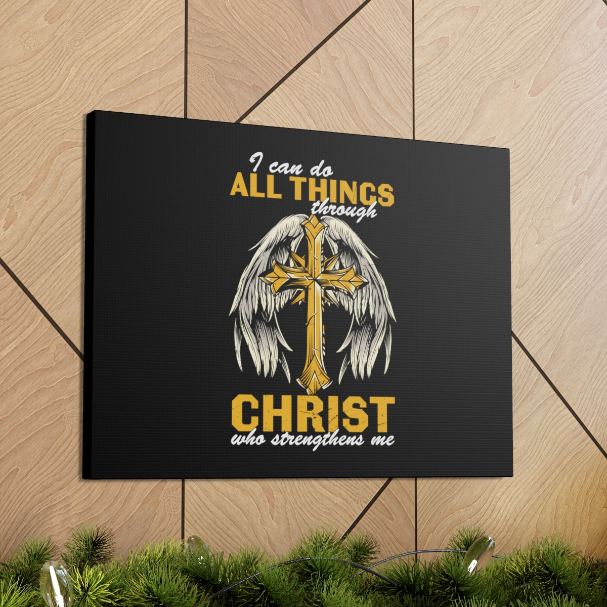Scripture Walls All Things Through Christ Philippians 4:13 Christian Wall Art Bible Verse Print Ready to Hang Unframed-Express Your Love Gifts