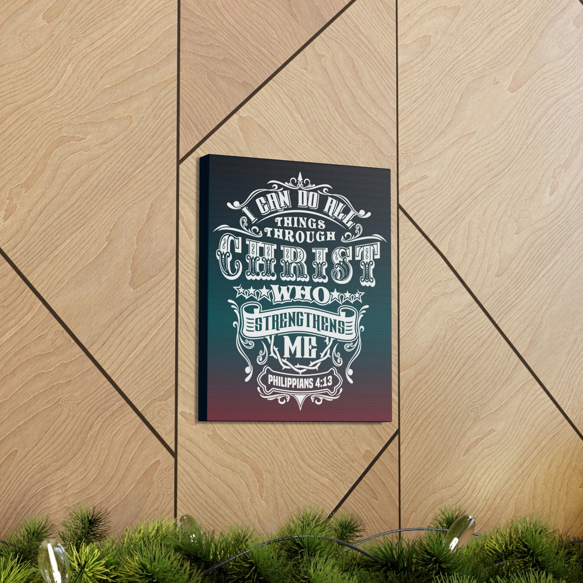 Scripture Walls All Things Through Christ Philippians 4:13 Stars Christian Wall Art Bible Verse Print Ready to Hang Unframed-Express Your Love Gifts