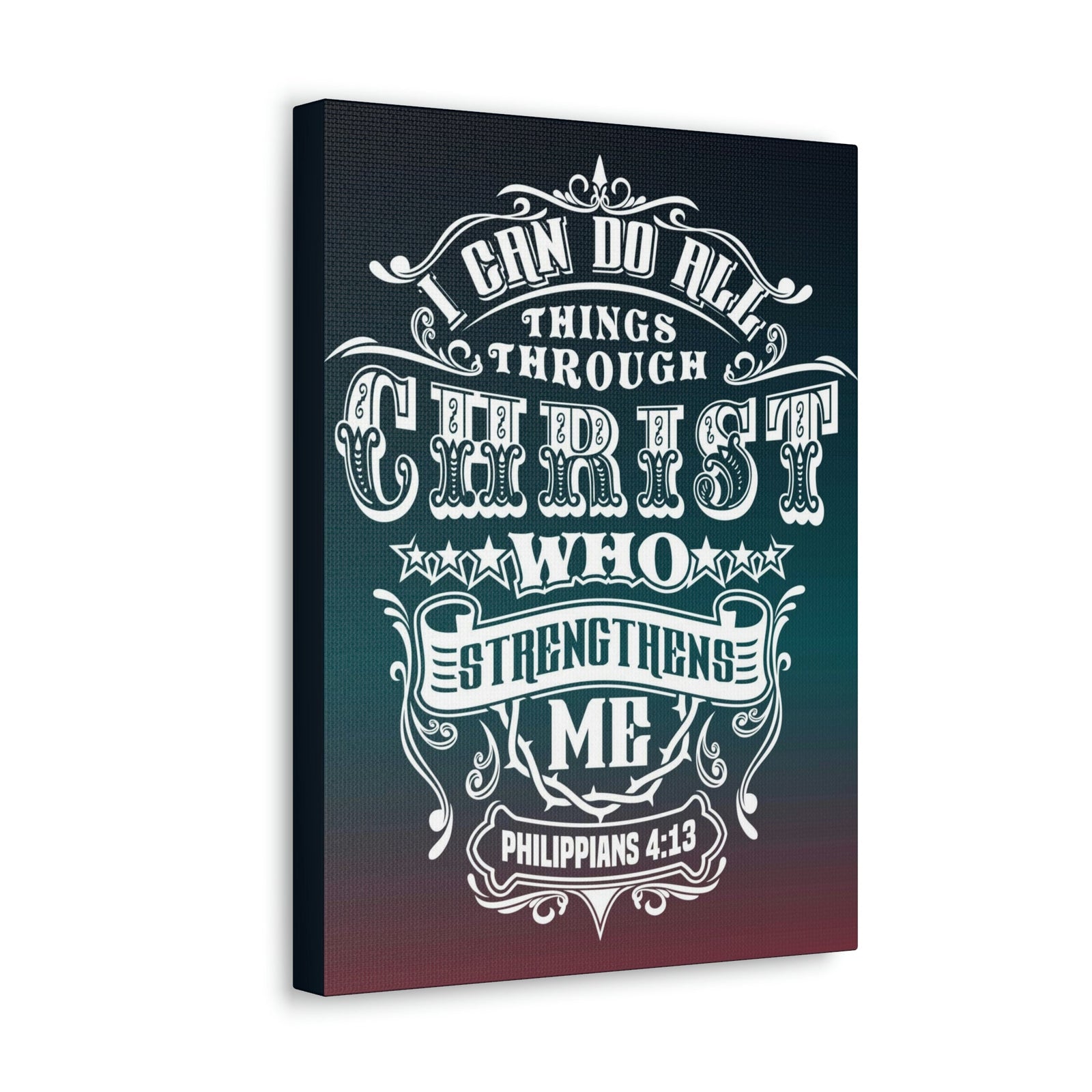 Scripture Walls All Things Through Christ Philippians 4:13 Stars Christian Wall Art Bible Verse Print Ready to Hang Unframed-Express Your Love Gifts