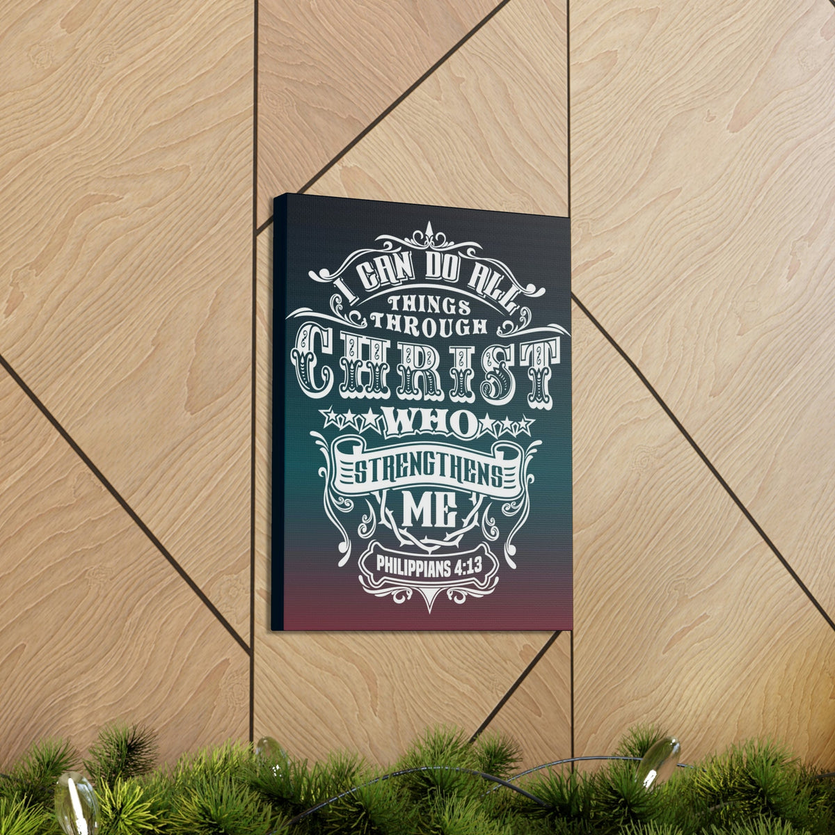 Scripture Walls All Things Through Christ Philippians 4:13 Stars Christian Wall Art Bible Verse Print Ready to Hang Unframed-Express Your Love Gifts