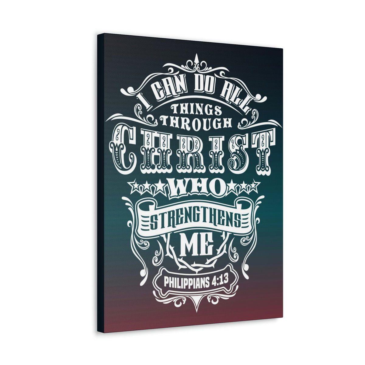 Scripture Walls All Things Through Christ Philippians 4:13 Stars Christian Wall Art Bible Verse Print Ready to Hang Unframed-Express Your Love Gifts