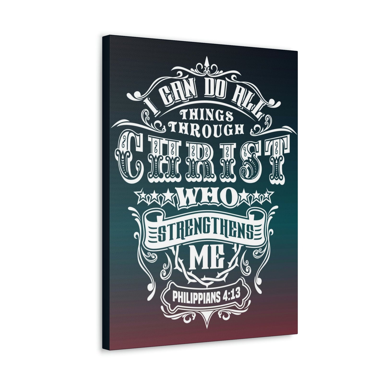 Scripture Walls All Things Through Christ Philippians 4:13 Stars Christian Wall Art Bible Verse Print Ready to Hang Unframed-Express Your Love Gifts