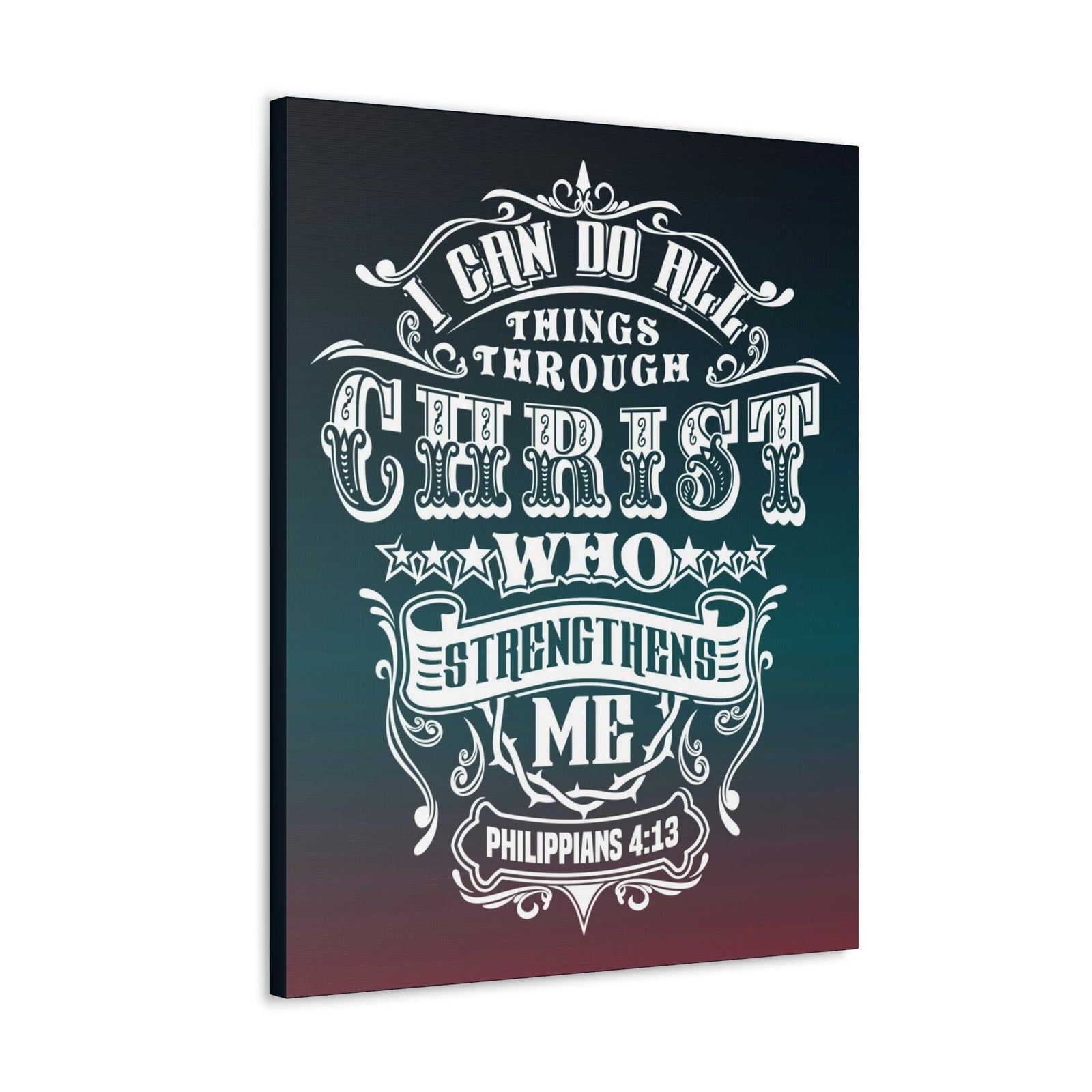 Scripture Walls All Things Through Christ Philippians 4:13 Stars Christian Wall Art Bible Verse Print Ready to Hang Unframed-Express Your Love Gifts