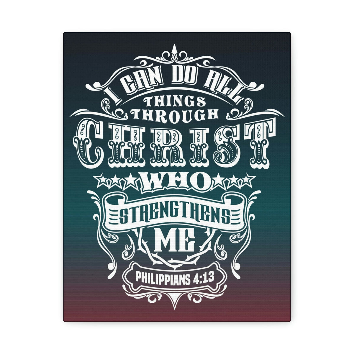 Scripture Walls All Things Through Christ Philippians 4:13 Stars Christian Wall Art Bible Verse Print Ready to Hang Unframed-Express Your Love Gifts