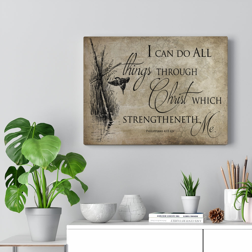 Scripture Walls All Things Through Christ Philippians 4:13 Wall Art Bible Verse Print Ready to Hang Unframed-Express Your Love Gifts