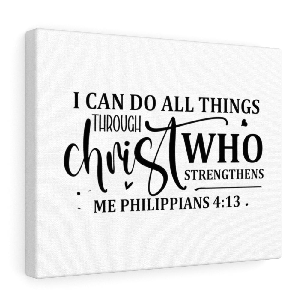 Scripture Walls All Things Through Christ Philippians 4:13 white Bible Verse Canvas Christian Wall Art Ready to Hang Unframed-Express Your Love Gifts