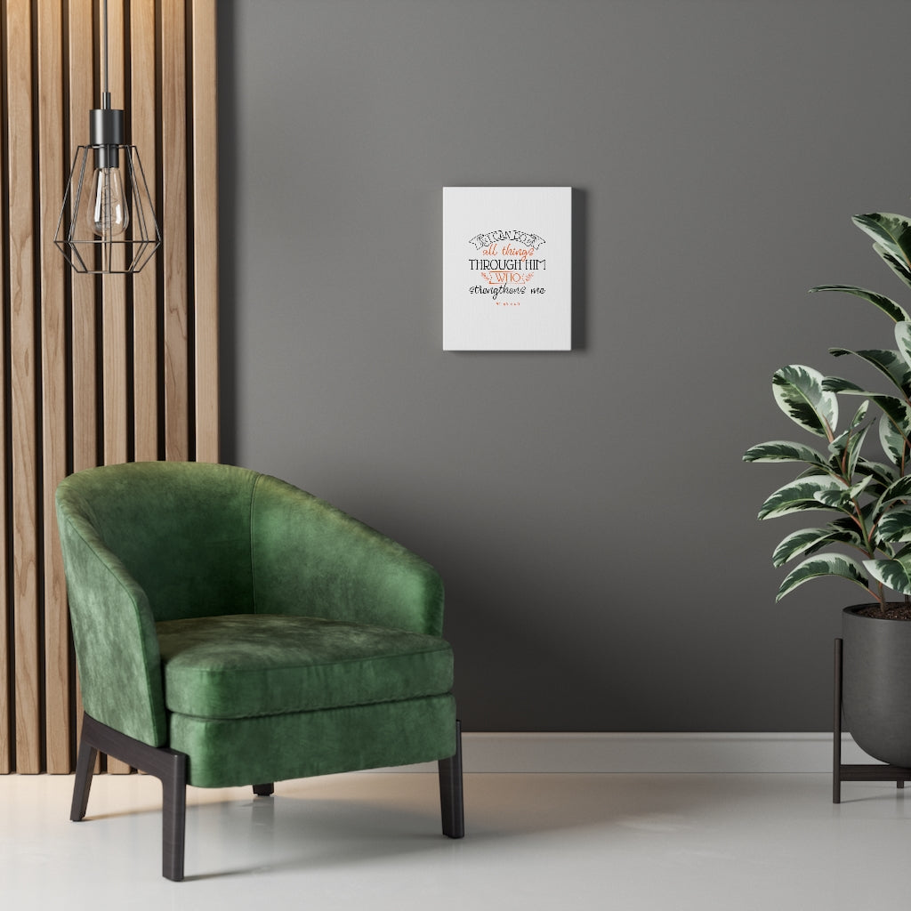 Scripture Walls All Things Through Him Philippians 4:13 Bible Verse Canvas Christian Wall Art Ready to Hang Unframed-Express Your Love Gifts