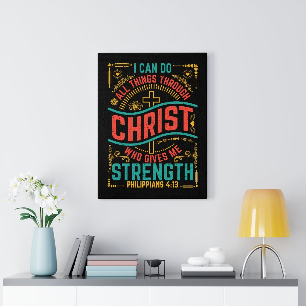 Scripture Walls All Things w Christ Philippians 4:13 Bible Verse Canvas Christian Wall Art Ready to Hang Unframed-Express Your Love Gifts