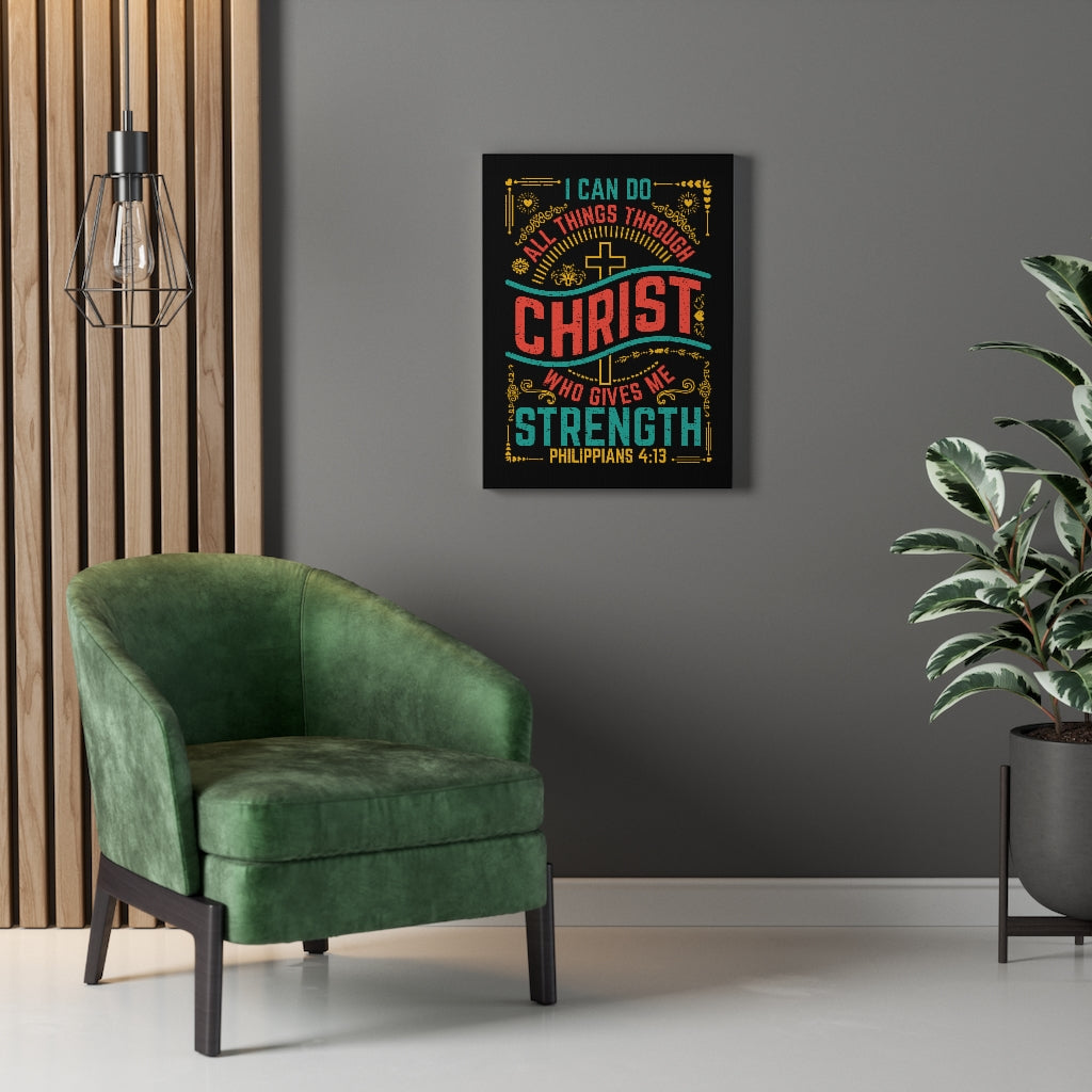 Scripture Walls All Things w Christ Philippians 4:13 Bible Verse Canvas Christian Wall Art Ready to Hang Unframed-Express Your Love Gifts